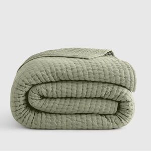 QUINCE European Linen Cotton Stitch Quilt King/Cal King Willowleaf 4121